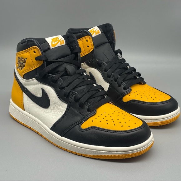 Nike Air Jordan 1 Retro High OG Taxi Yellow Toe Size 9.5 Men’s - Picture 3 of 11
